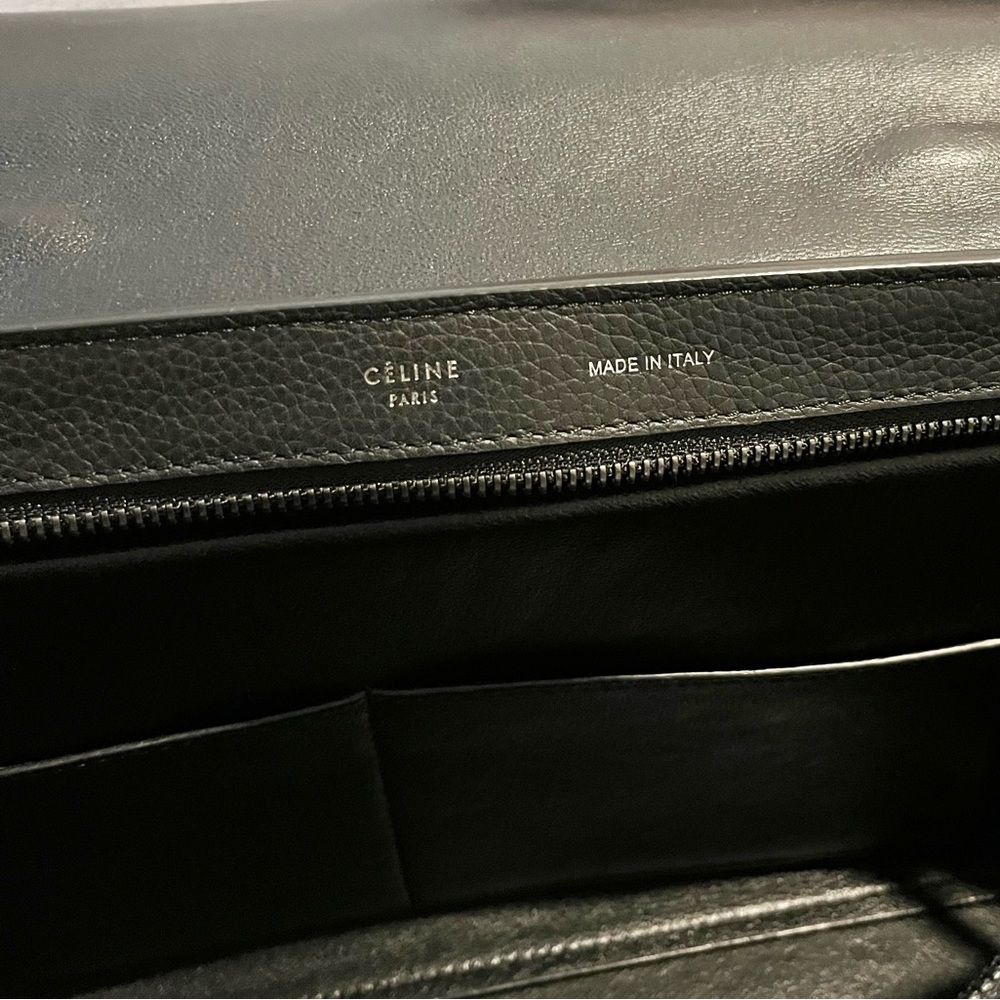 Authentic Céline Trapeze Bag; Small Black - Picture 8 of 13